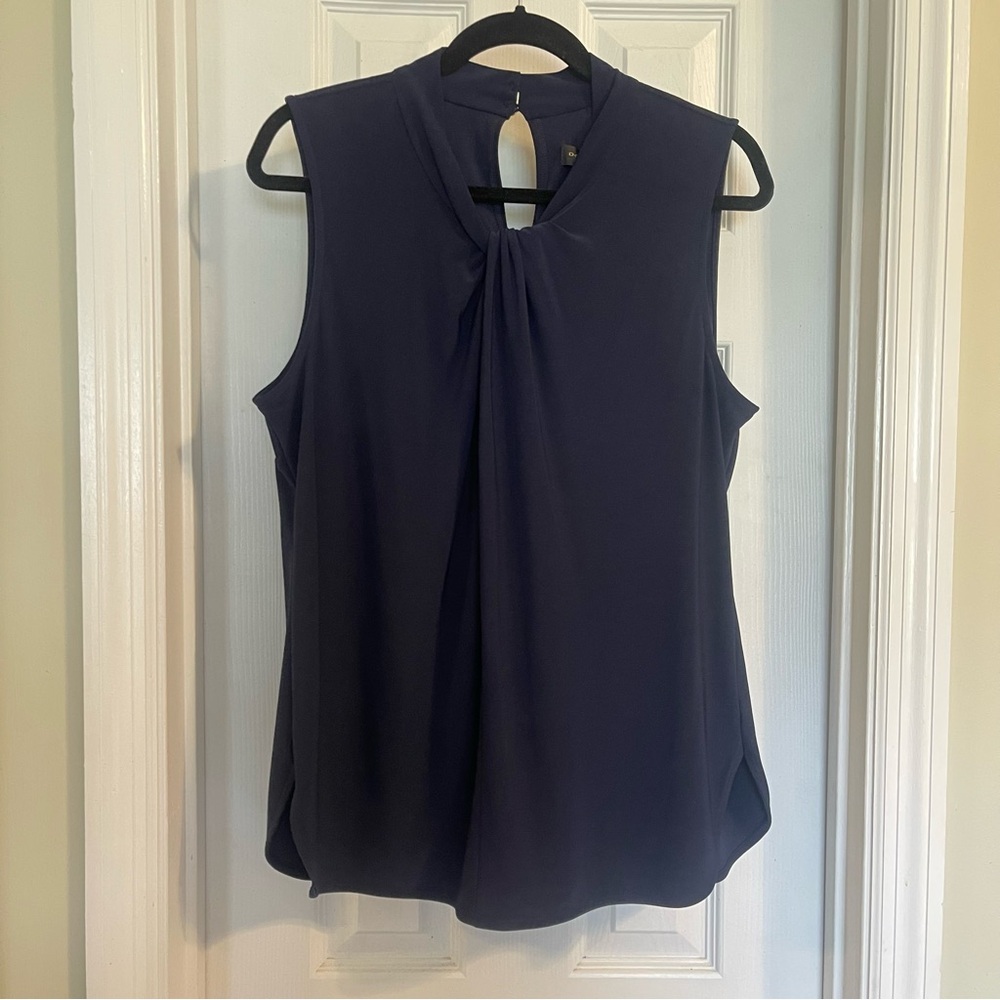 Donna Karan Midnight Blue Sleeveless Blouse